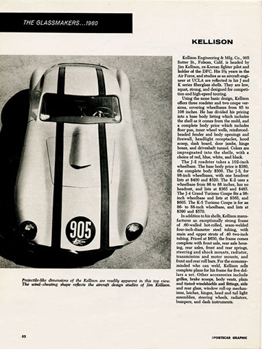 magizine article on kellison J cars 1960